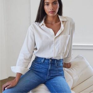 AYR The Deep End Corduroy Button Down Top Size XS